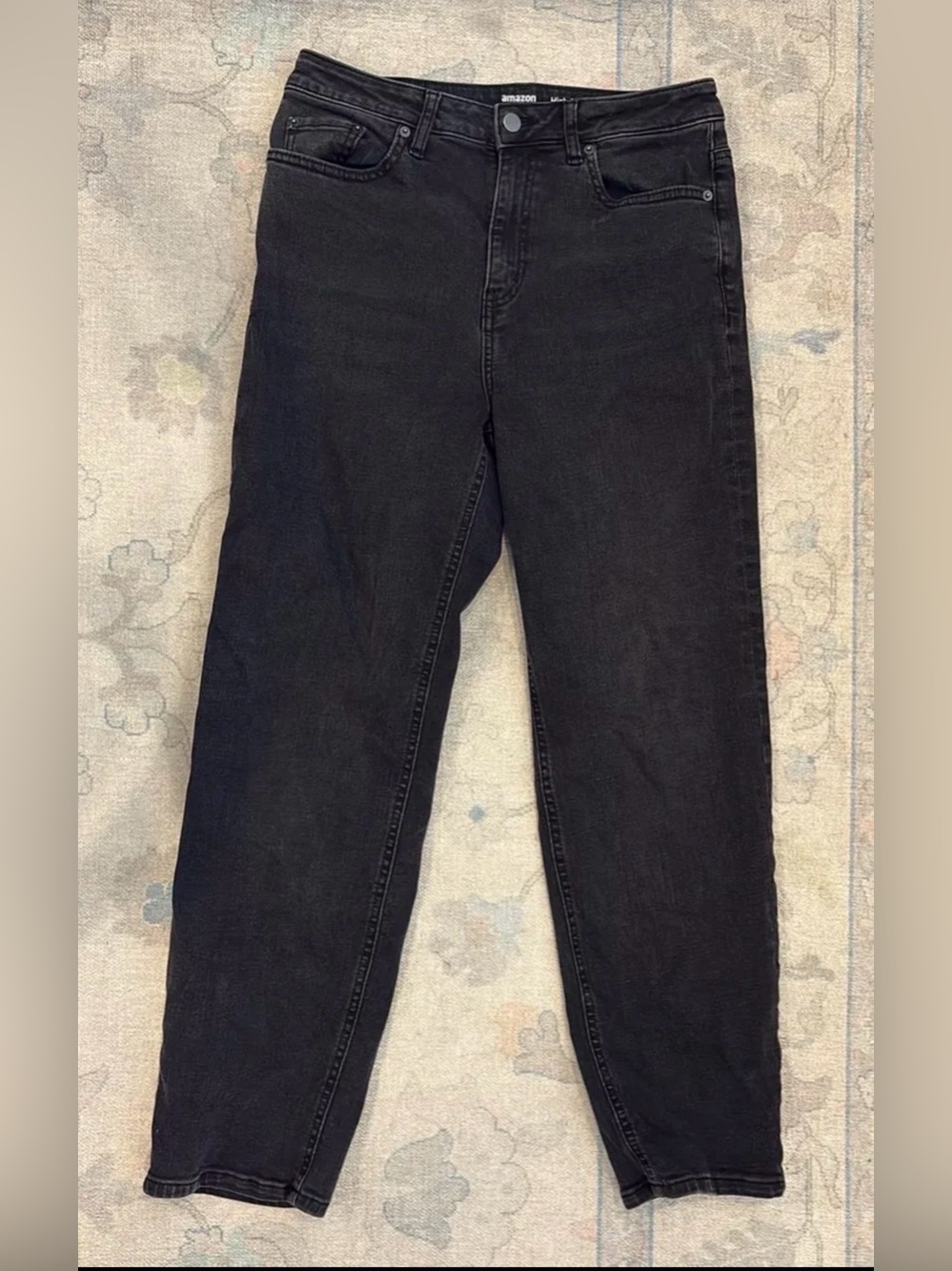 Amazon High-Rise Straight Leg Black Women's Jeans